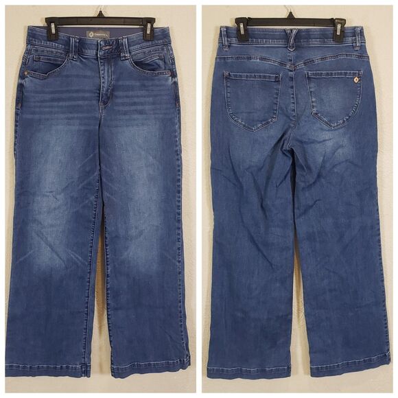 Democracy AbSolution Skyrise Wide Leg Jeans Blue Mid Rise Women’s Size 8 - Picture 1 of 11